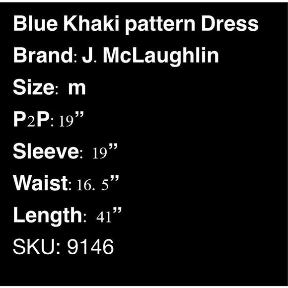 J. McLaughlin Sophia Dress Blue and Khaki- Size M - Picture 7 of 7